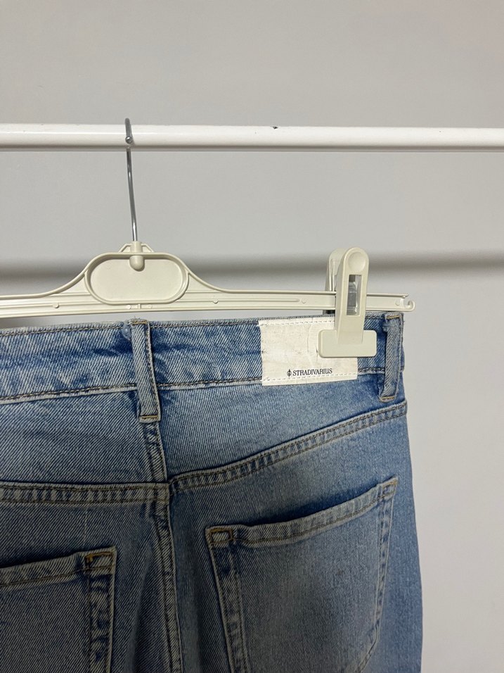 Kadın Mavi Denim  Boy Kot Pantolon - Görsel 3