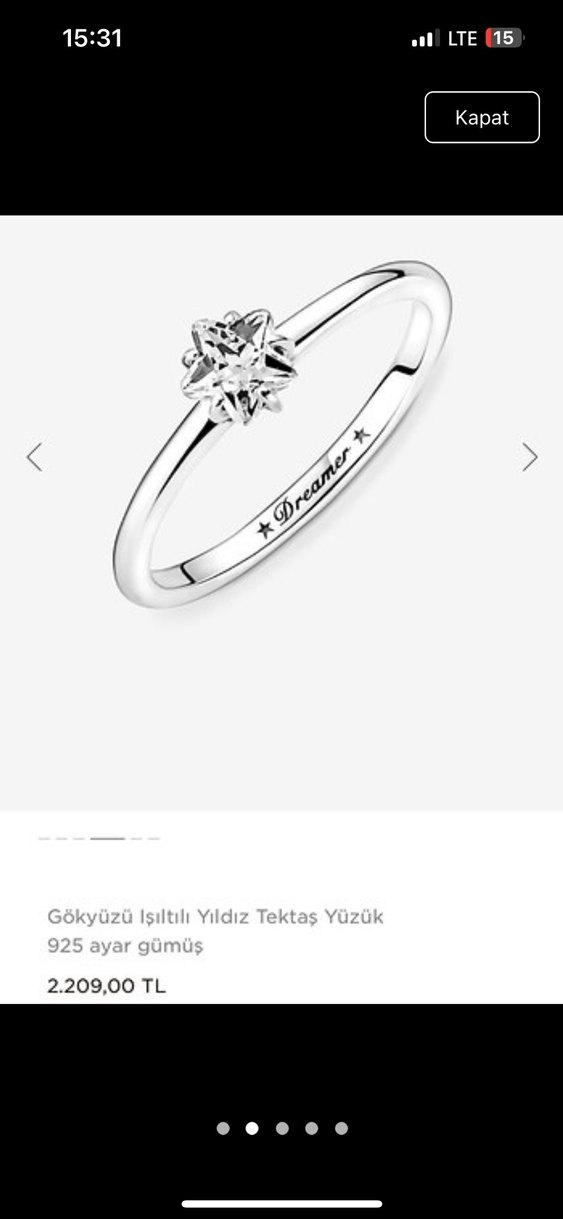 Pandora Tektaş Yıldız Yüzük - Görsel 2