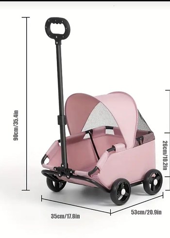 Pembe köpek kedi arabası arabası - Görsel 6