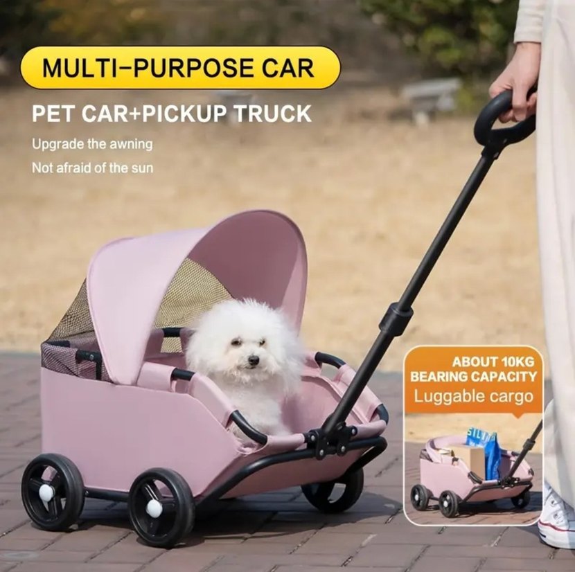 Pembe köpek kedi arabası arabası - Görsel 5