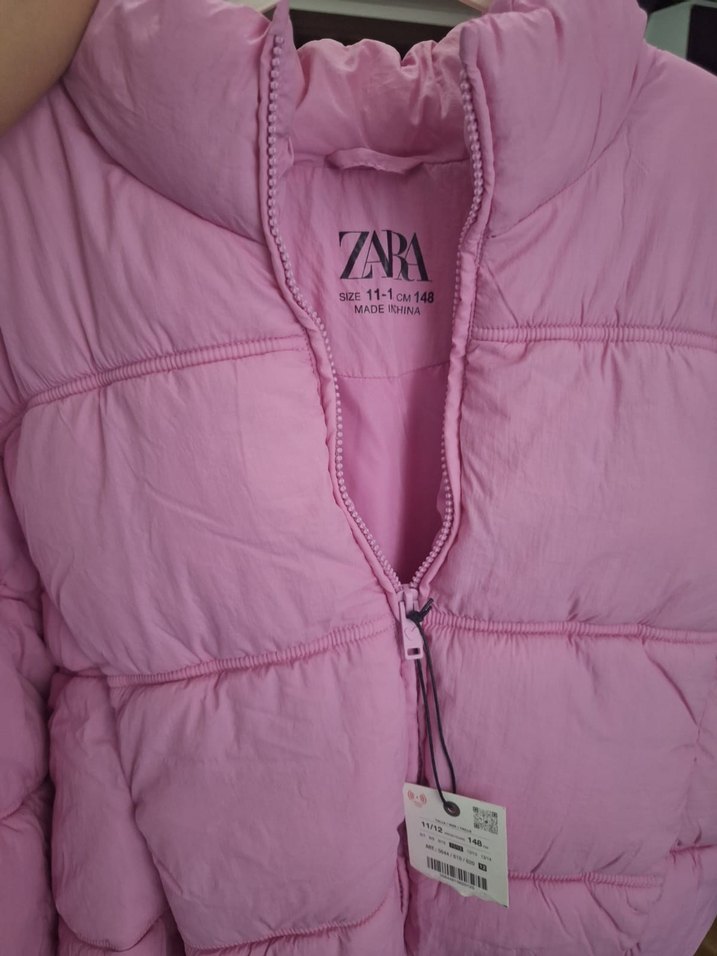 ZARA Pembe Kısa çocuk Mont 11-12 - Görsel 4