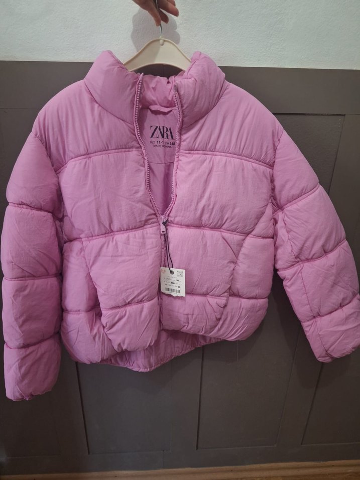 ZARA Pembe Kısa çocuk Mont 11-12 - Görsel 2