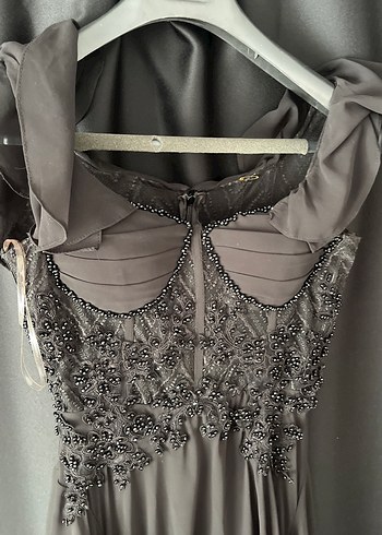 Abiye Nakış İşlemeli Straplez Uzun Abiye Elbise verda moda