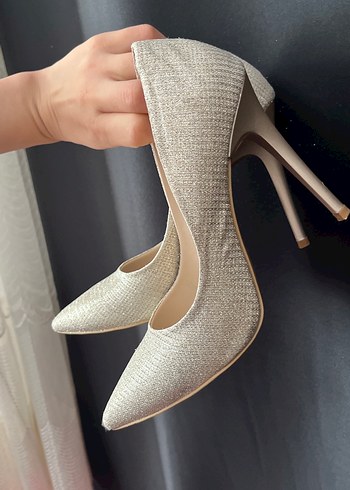 38 Beden Diger Bej Pilili Stiletto Kadın Abiye Ayakkabı