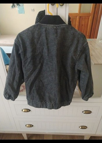 Gri Erkek Çocuk Denim Ceket Fermuarlı - Görsel 4