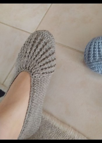 Kızlar için Örgü Sıcak Ev Terlikleri - Görsel 3