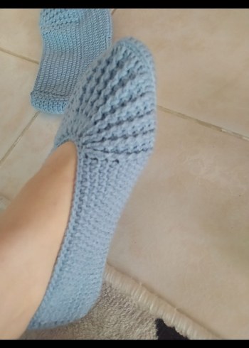 Kızlar için Örgü Sıcak Ev Terlikleri - Görsel 4