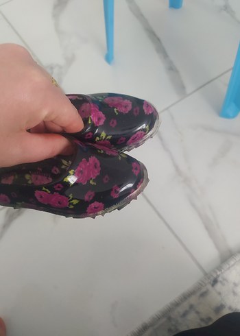 Mor Çiçek Desenli Dolgu Topuklu Kadın Babet - Görsel 4