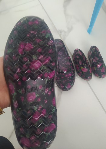 Mor Çiçek Desenli Dolgu Topuklu Kadın Babet - Görsel 2