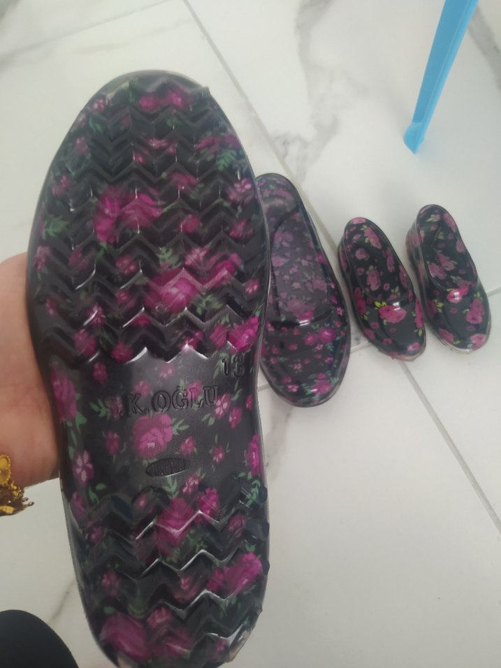 Mor Çiçek Desenli Dolgu Topuklu Kadın Babet - Görsel 2