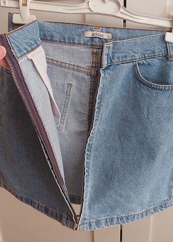 Addax Mavi Denim Midi Mini Etek