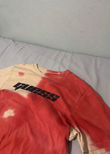 Erkek Kırmızı Tie-Dye Pamuk Tişört
