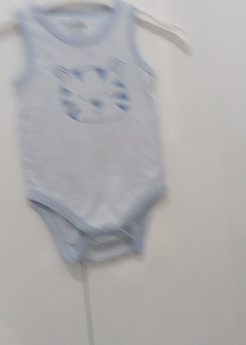 Mavi Çizgili Zebra Desenli Erkek Bebek Body - Görsel 2