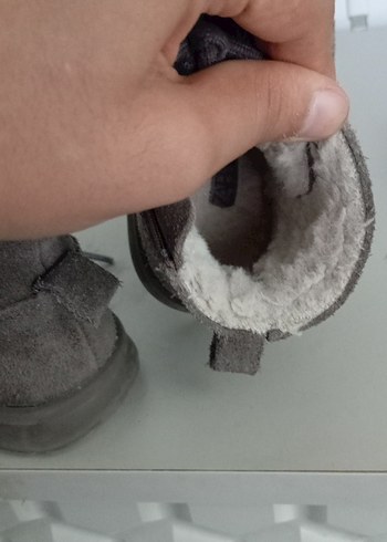 25 Beden Gri Süet Kadın Ev Botu Kürklü
