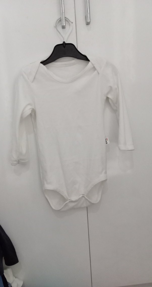 Beyaz Uzun Kollu Bebek Çıtçıtlı Body - Görsel 2