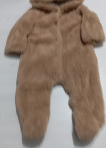 Kahverengi Kürklü Bebek Kız Tulumu - Görsel 4