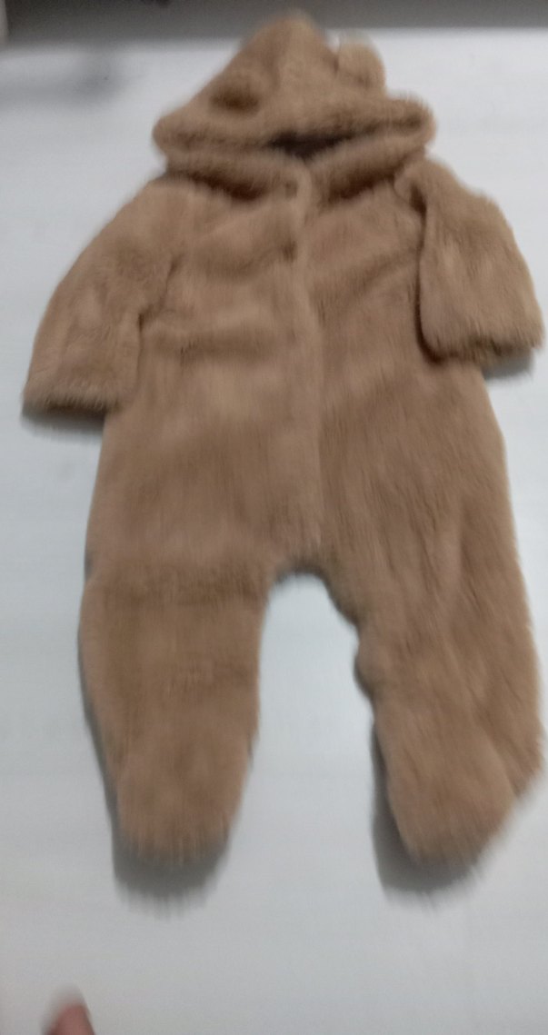 Kahverengi Kürklü Bebek Kız Tulumu - Görsel 4