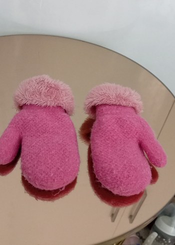 Kız Çocuk Pembe Kürklü Eldiven - Görsel 2
