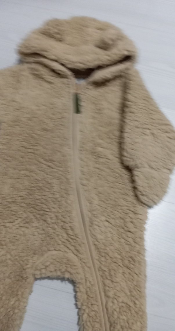 Kürk Detaylı Kahverengi Bebek Tulumu - Görsel 4