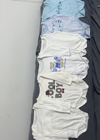 Uzun Kollu Mavi Erkek Bebek Body Seti - Görsel 2