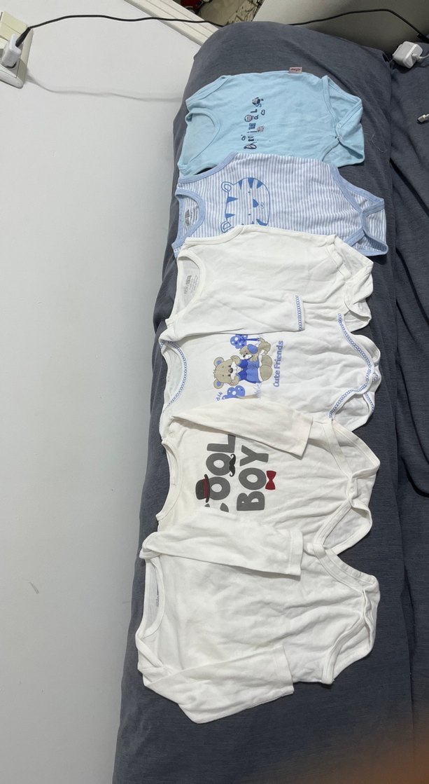 Uzun Kollu Mavi Erkek Bebek Body Seti - Görsel 2