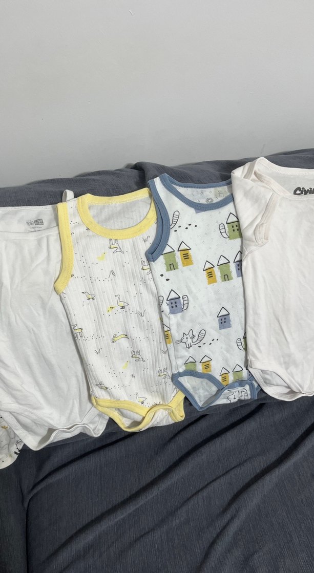 Bebek Erkek Kolsuz Beyaz Pamuklu Body - Görsel 3