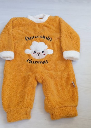 Sarı Bebek Erkek Peluş Tulum - Görsel 3