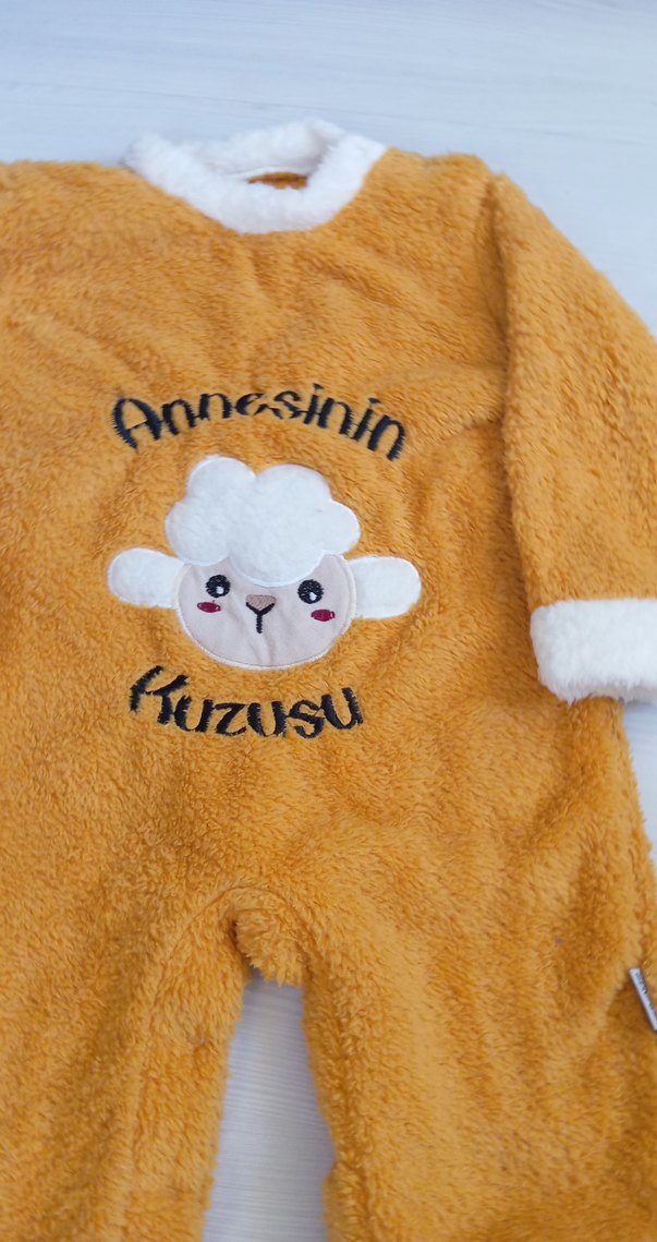 Sarı Bebek Erkek Peluş Tulum - Görsel 4