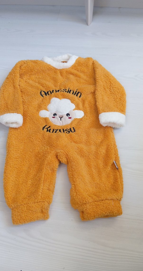 Sarı Bebek Erkek Peluş Tulum - Görsel 2