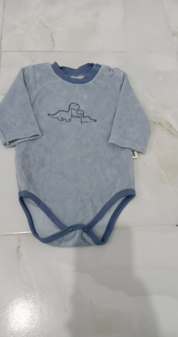 Gri Uzun Kollu Bebek Body - Görsel 2