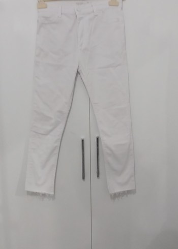 Inch Blue Beyaz Midi Kadın Kumaş Pantolon