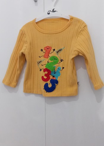 Renkli Baskılı Sarı Erkek Çocuk Triko Kazak - Görsel 2