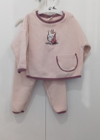Civil Örgü Kumaşlı Uzun Kollu Pembe Bebek Kız Takımı