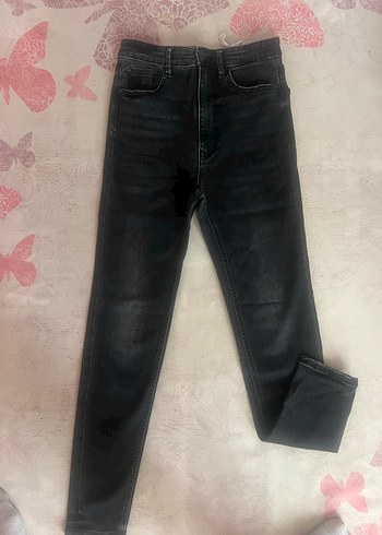 Gri füme Dar Kesim esnek kumaş Kot Pantolon denim