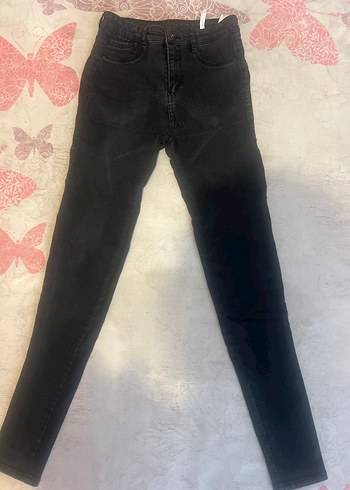 Siyah füme Kadın Skinny Denim Pantolon esnek kumaş