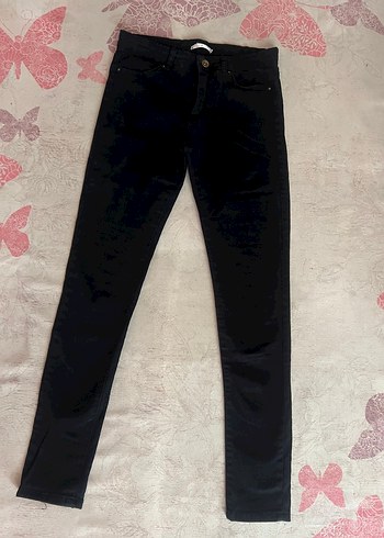 Siyah slim Fit Kadın Kot Pantolon orta bel