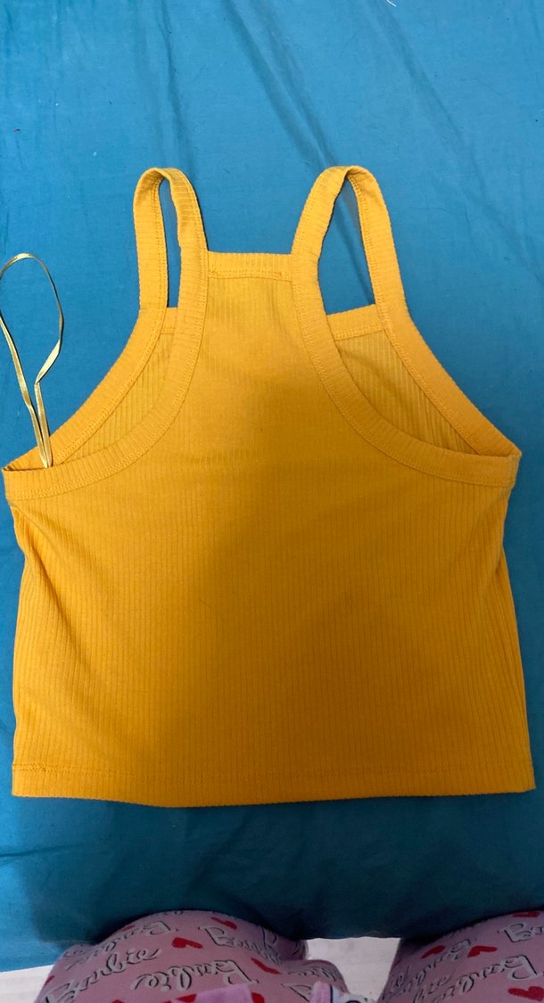 Sarı kadın atlet crop tol - Görsel 2