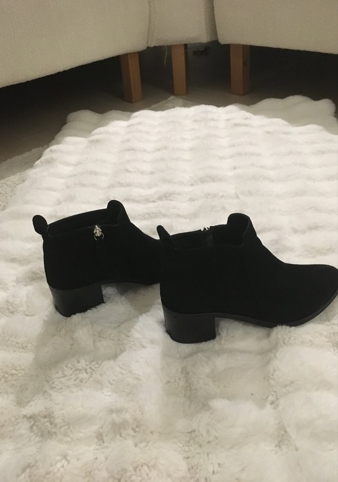 Siyah Süet Kadın Topuklu Bot - Görsel 5