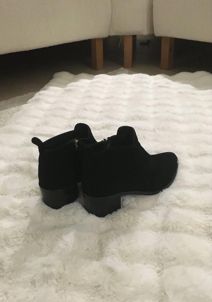 Siyah Süet Kadın Topuklu Bot - Görsel 4