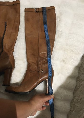 Hotiç Deri Kadın Dizüstü Çizme Tokalı Topuklu - Görsel 5