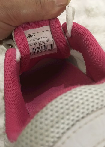 Beyaz Pembe Bağcıklı Kadın Spor Ayakkabı - Görsel 2