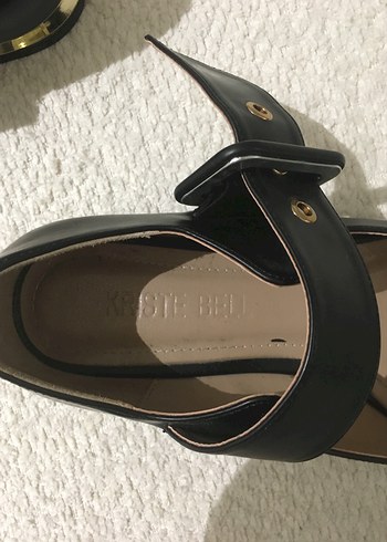 Kadın Siyah Deri Stiletto Tokalı Ayakkabı - Görsel 4