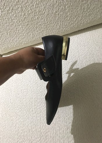 Kadın Siyah Deri Stiletto Tokalı Ayakkabı - Görsel 5