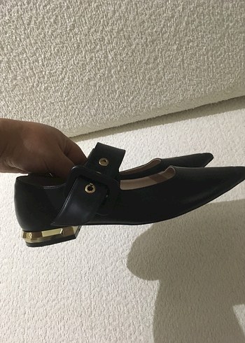 Kadın Siyah Deri Stiletto Tokalı Ayakkabı - Görsel 7