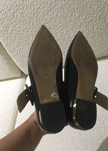 Kadın Siyah Deri Stiletto Tokalı Ayakkabı - Görsel 6