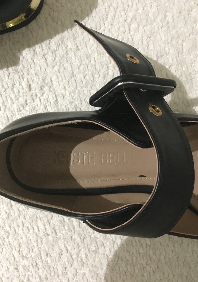 Kadın Siyah Deri Stiletto Tokalı Ayakkabı - Görsel 4