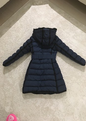 Kemerli Lacivert Kız çocuk Kışlık Mont - Görsel 2