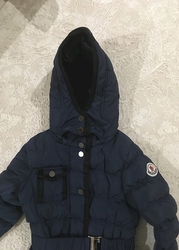 Kemerli Lacivert Kız çocuk Kışlık Mont - Görsel 4