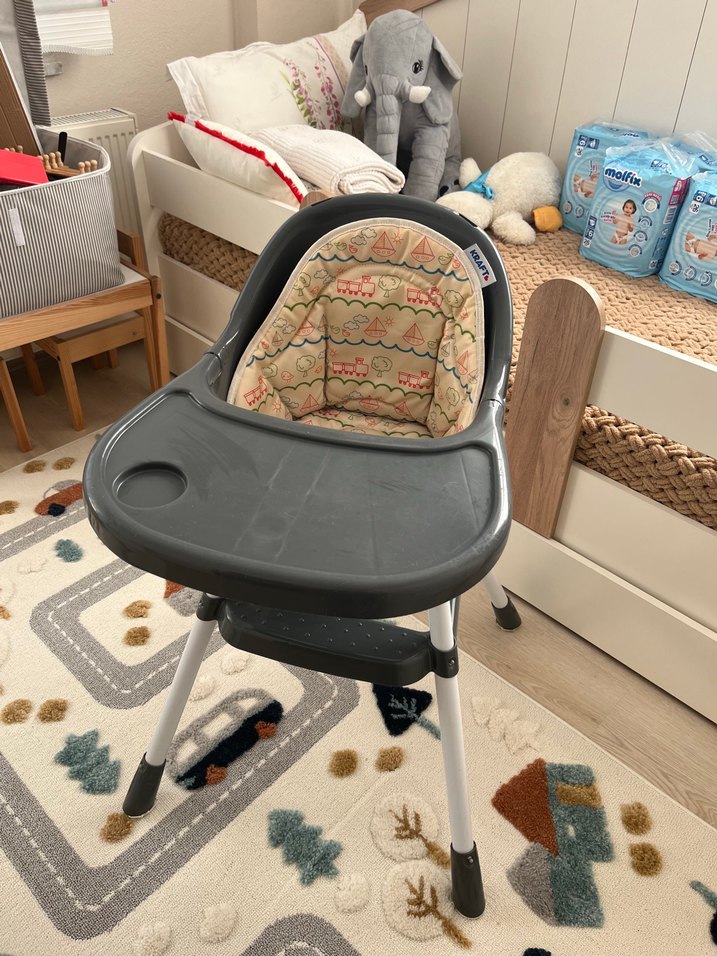 Gri Yüksek Sandalye Çocuk İçin - Görsel 3