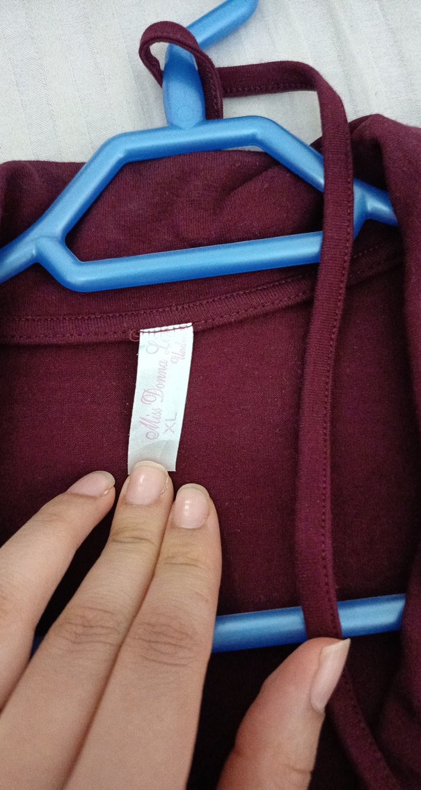 Bordo V Yaka Kısa Kollu Hamile Elbisesi - Görsel 2